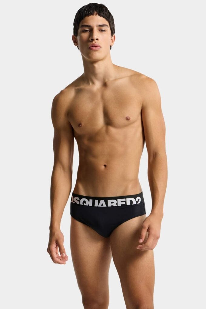 Bañador de corte bajo con logotipo de Dsquared2 Bañador de corte bajo con logotipo de Dsquared2
