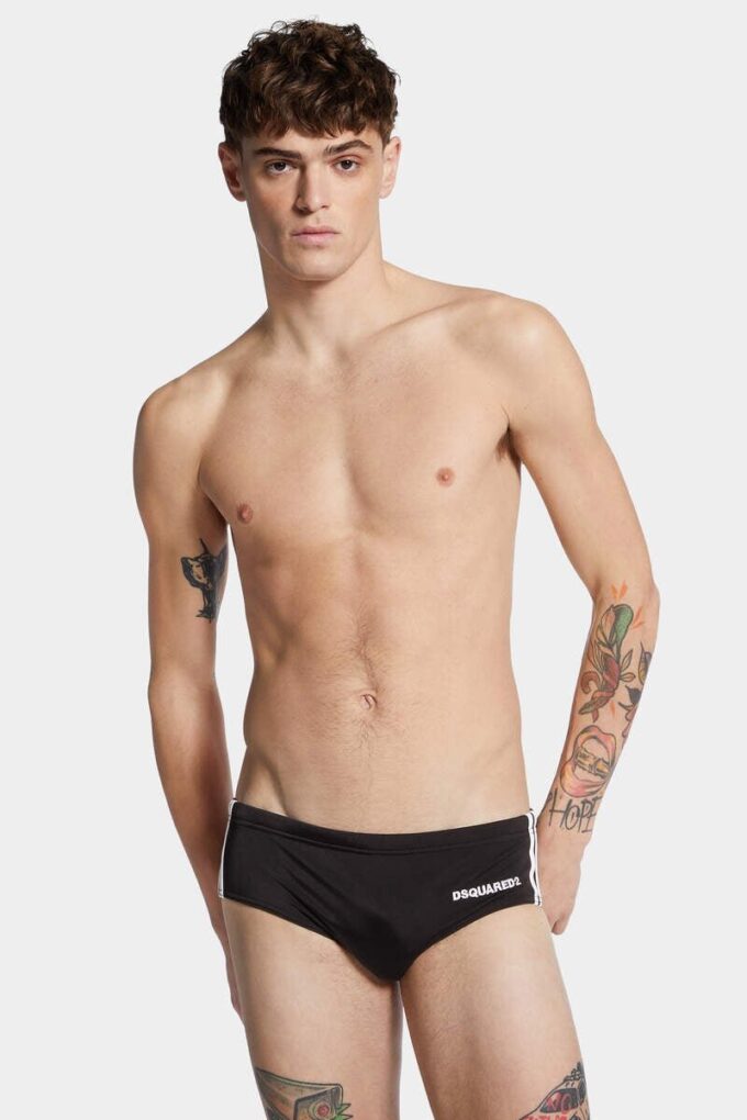 Bañador de corte bajo con logotipo de Dsquared2 Bañador de corte bajo con logotipo de Dsquared2