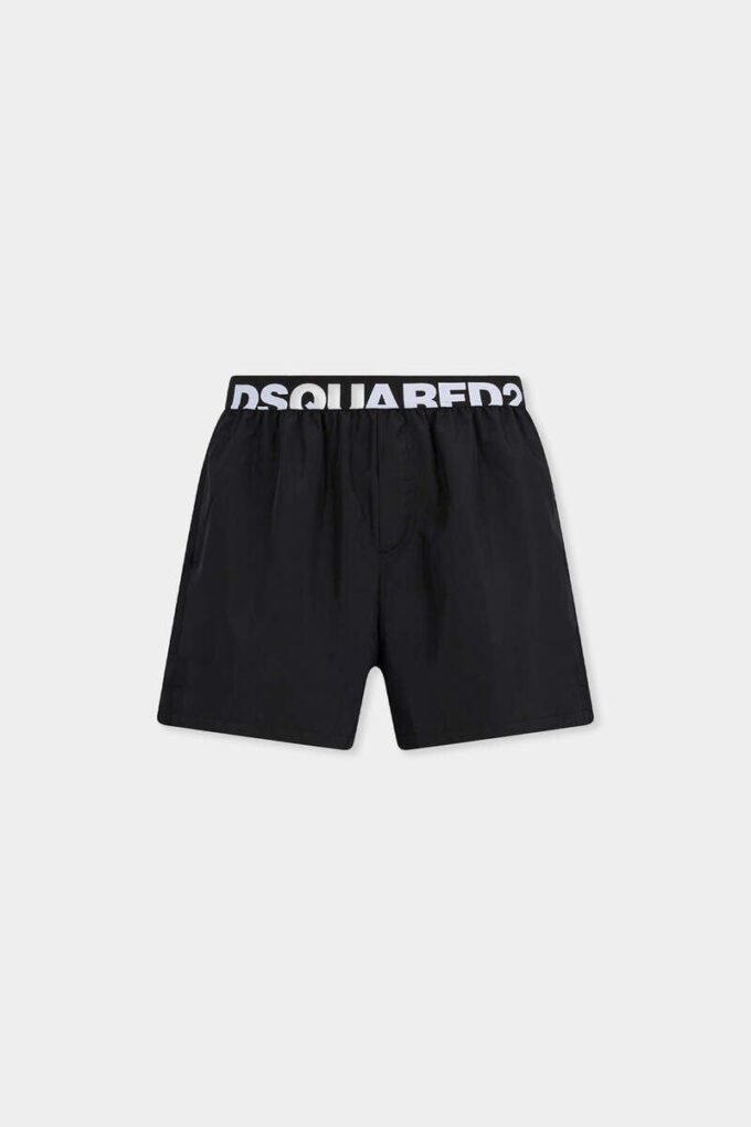 Bañador tipo bóxer midi con logotipo de Dsquared2 Bañador tipo bóxer midi con logotipo de Dsquared2