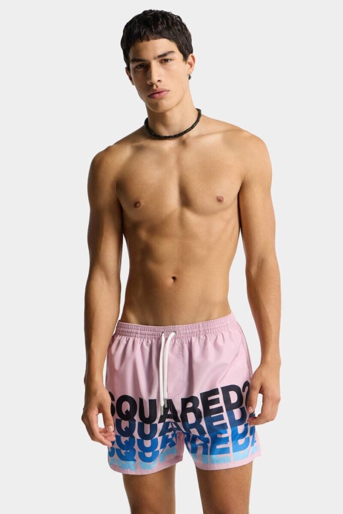 Bañador tipo bóxer midi con logotipo de Dsquared2 Bañador tipo bóxer midi con logotipo de Dsquared2