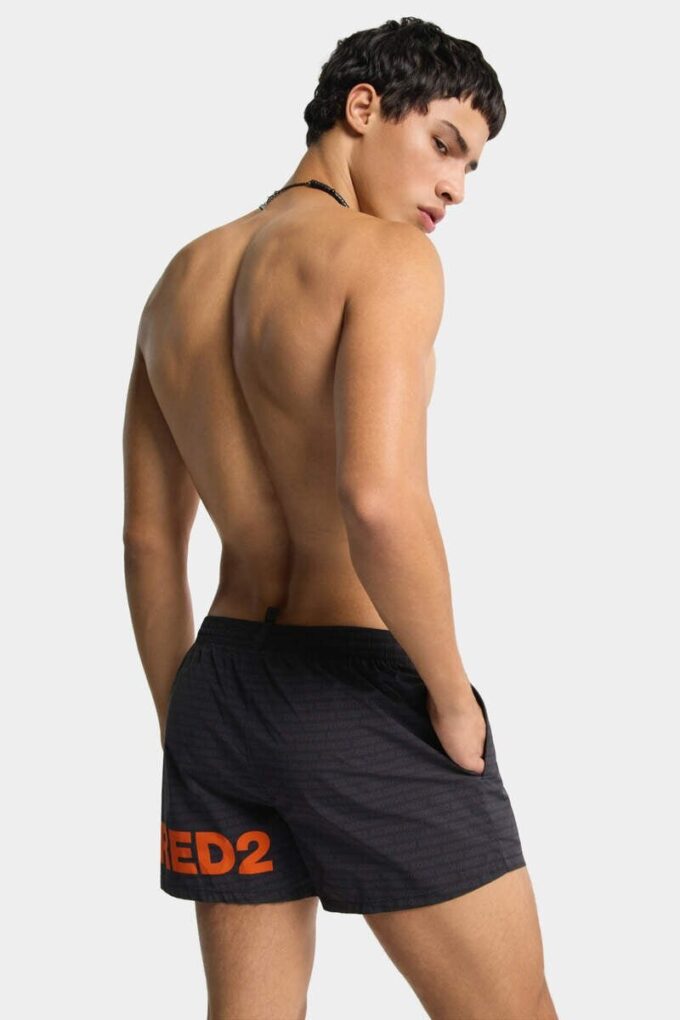 Bañador tipo bóxer midi con logotipo de Dsquared2 Bañador tipo bóxer midi con logotipo de Dsquared2