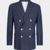 Blazer de doble botonadura en denim