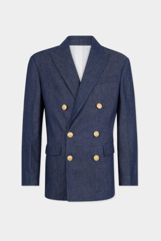 Blazer de doble botonadura en denim