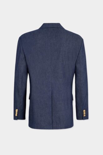 Blazer de doble botonadura en denim