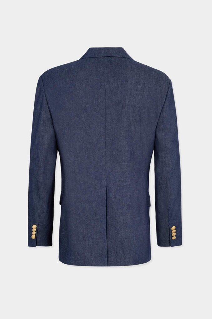 Blazer de doble botonadura en denim