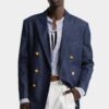Blazer de doble botonadura en denim