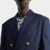 Blazer de doble botonadura en denim