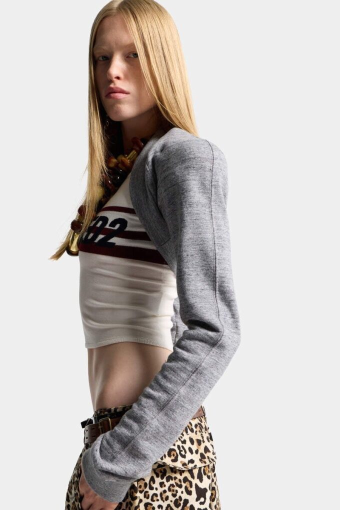 Bolero de jersey con corte profundo Bolero de jersey con corte profundo