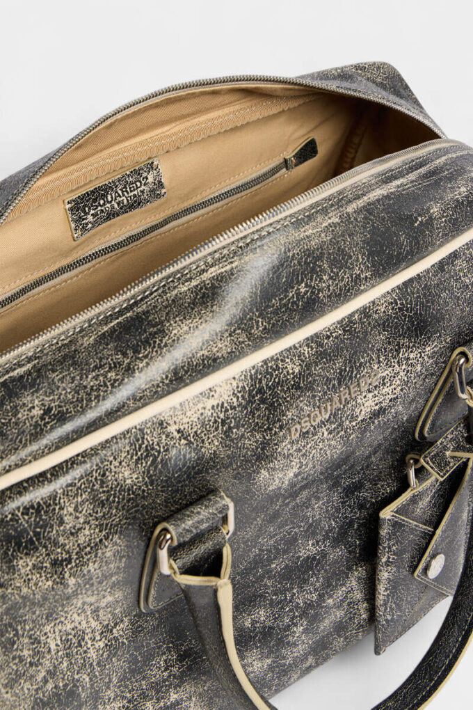 Bolsa de viaje de cuero craquelado D2 Bolsa de viaje de cuero craquelado D2