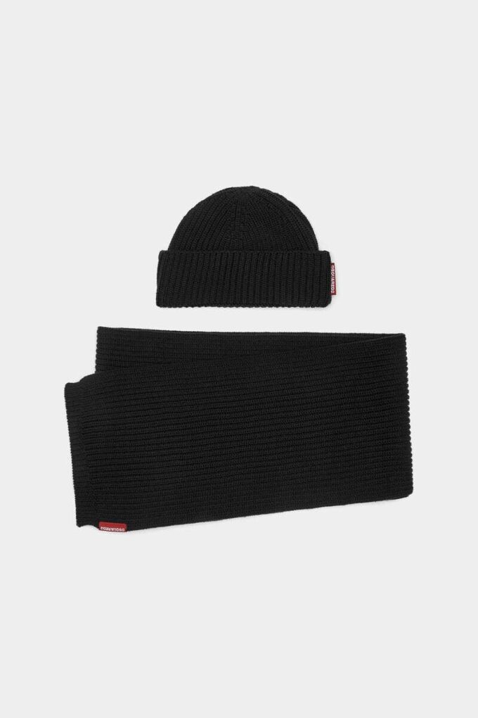 Bufanda de punto, gorro y caja de regalo Bufanda de punto, gorro y caja de regalo