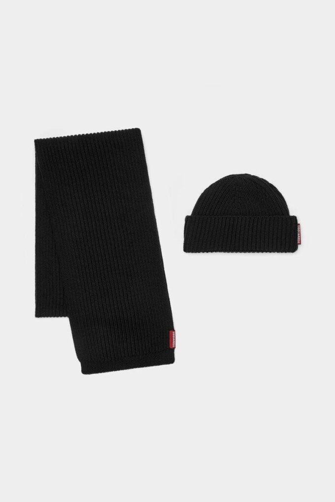 Bufanda de punto, gorro y caja de regalo Bufanda de punto, gorro y caja de regalo