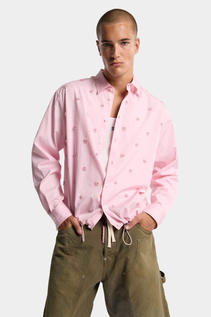 Camisa con cordón bordado