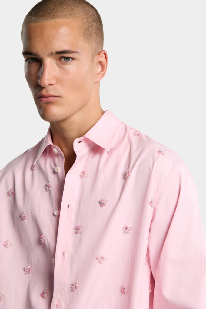Camisa con cordón bordado