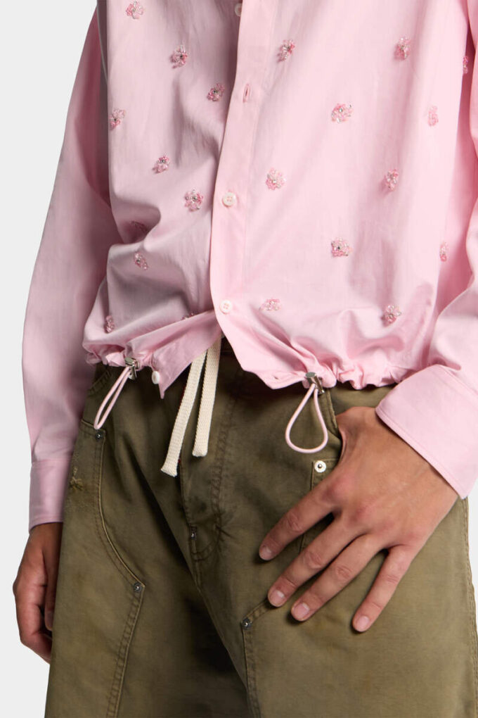 Camisa con cordón bordado