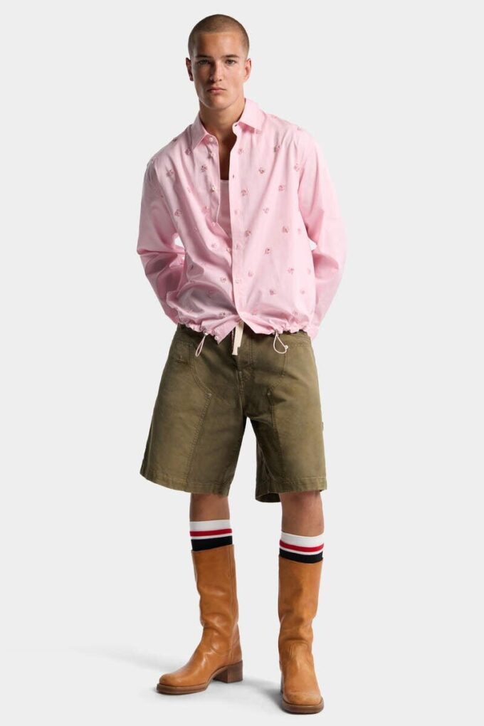 Camisa con cordón bordado