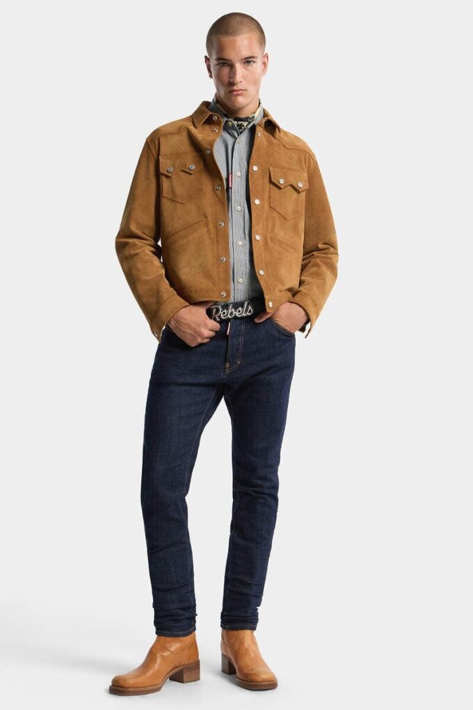 Camisa cuadrada de ante
