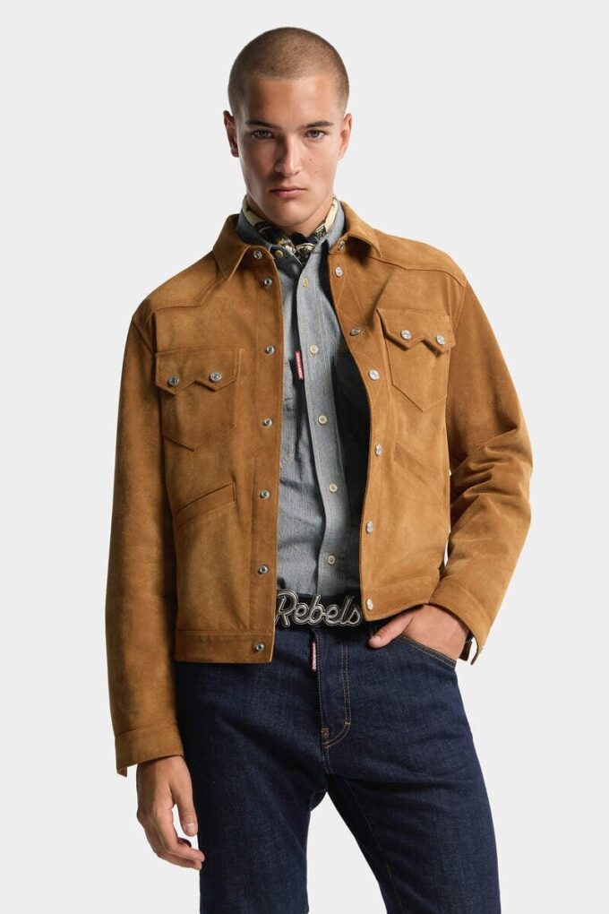 Camisa cuadrada de ante