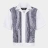 Camisa de bowling arrugada