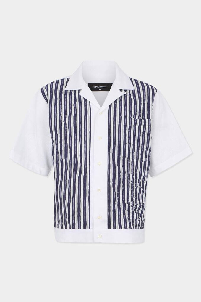 Camisa de bowling arrugada