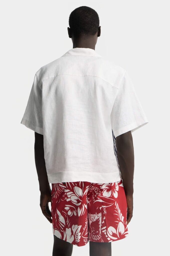 Camisa de bowling arrugada