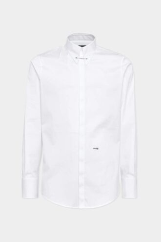 Camisa de corte slim con cuello de aguja