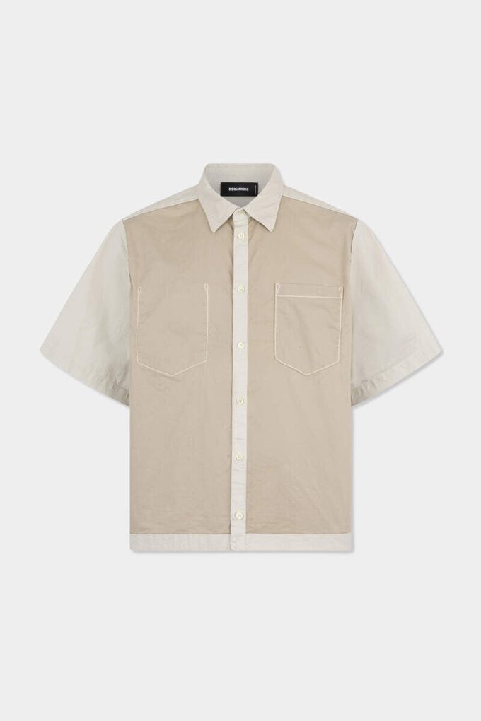 Camisa de manga corta con el revés a la vista Camisa de manga corta con el revés a la vista