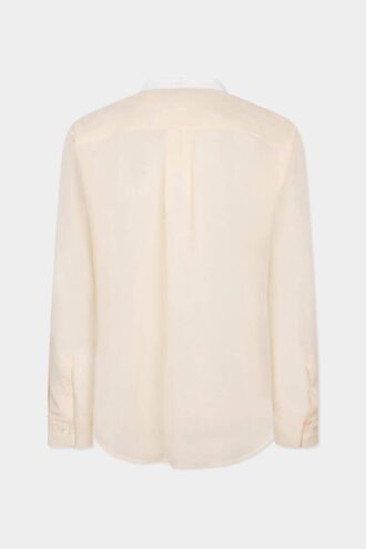 Camisa de seda con pajarita y hombros caídos