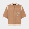 Camisa de seda de estilo bowling