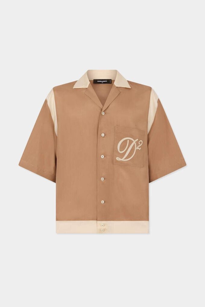 Camisa de seda de estilo bowling
