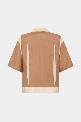 Camisa de seda de estilo bowling