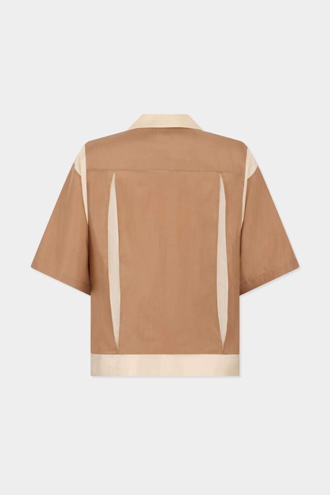 Camisa de seda de estilo bowling