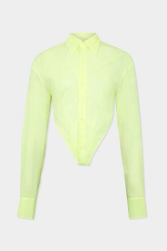 Camisa transparente de corte profundo