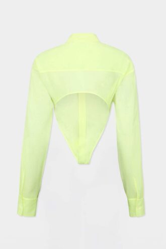 Camisa transparente de corte profundo