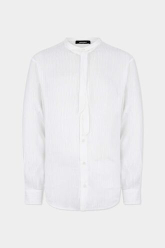 Camisas de lino con cuello mao y hombros caídos