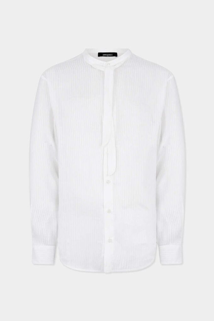 Camisas de lino con cuello mao y hombros caídos