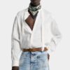 Camisas de lino con cuello mao y hombros caídos