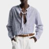 Camisas de lino con cuello mao y hombros caídos