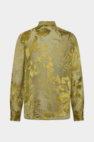 Camisas transparentes con estampado de flores danzantes