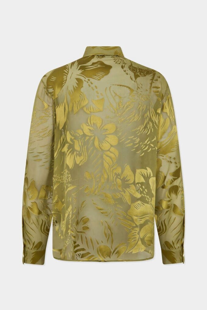 Camisas transparentes con estampado de flores danzantes Camisas transparentes con estampado de flores danzantes