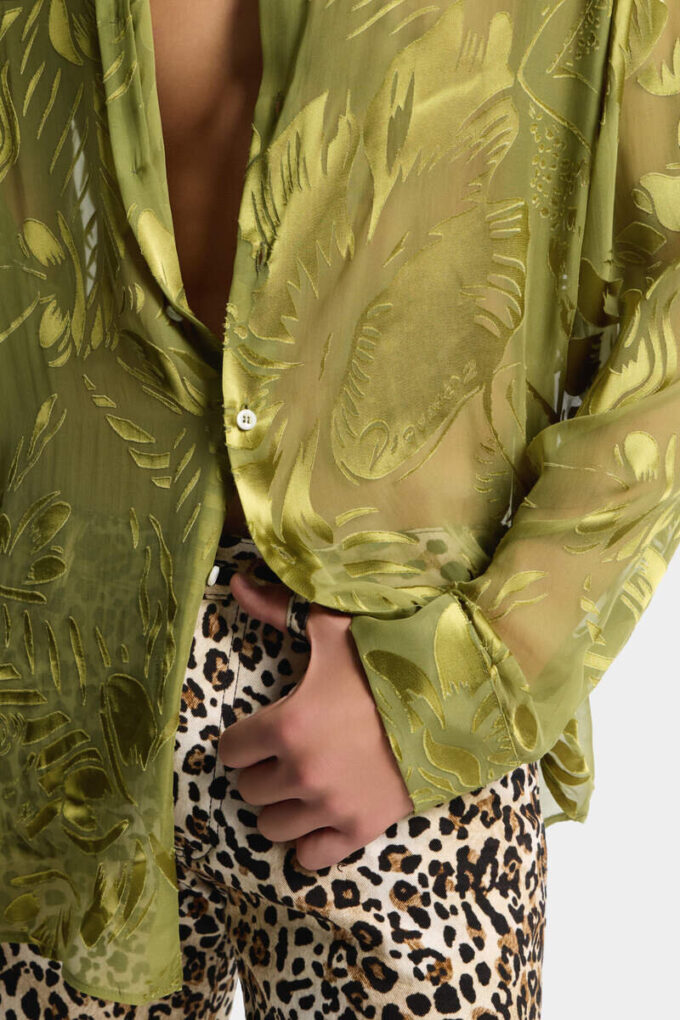 Camisas transparentes con estampado de flores danzantes Camisas transparentes con estampado de flores danzantes