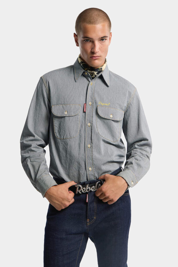Camisas vintage canadienses de denim a rayas Camisas vintage canadienses de denim a rayas