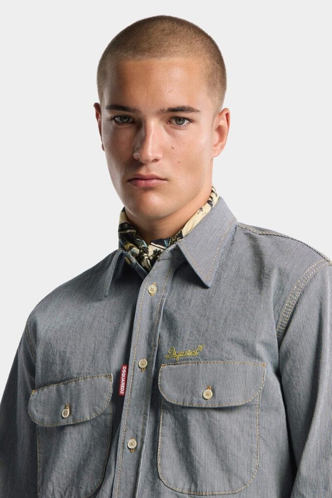 Camisas vintage canadienses de denim a rayas Camisas vintage canadienses de denim a rayas