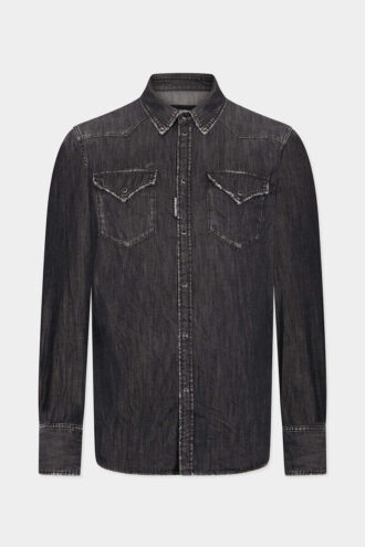 Camisas western lavadas en negro
