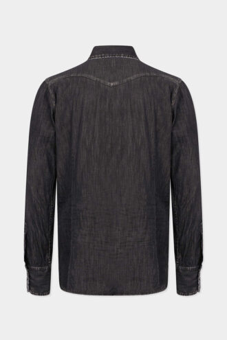 Camisas western lavadas en negro