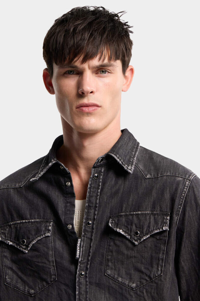 Camisas western lavadas en negro Camisas western lavadas en negro