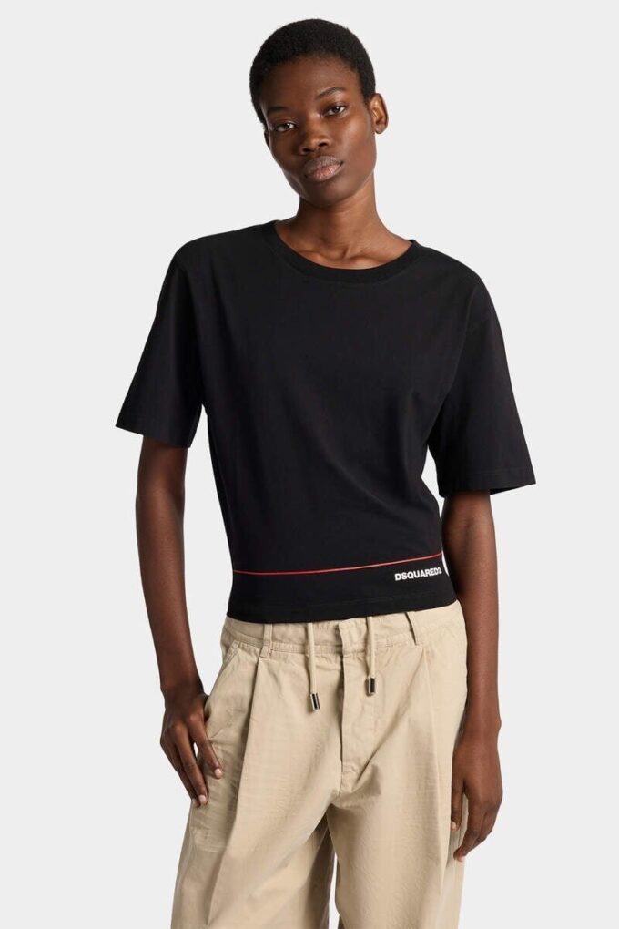 Camiseta corta de corte holgado Dsquared2 Tape Camiseta corta de corte holgado Dsquared2 Tape