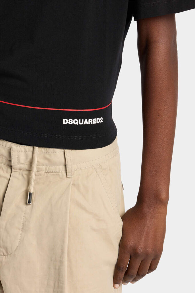 Camiseta corta de corte holgado Dsquared2 Tape Camiseta corta de corte holgado Dsquared2 Tape