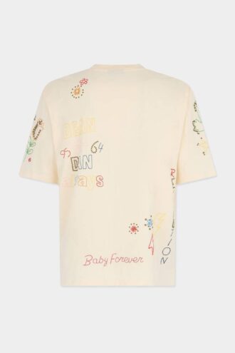 Camiseta de corte holgado con garabatos hechos a mano