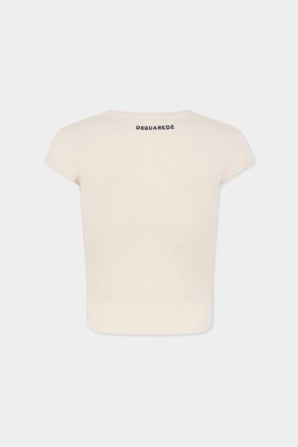 Camiseta de corte holgado con mangas acampanadas y efecto desgastado vintage