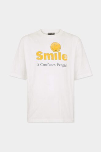 Camiseta holgada teñida y desgastada Smiley X D2